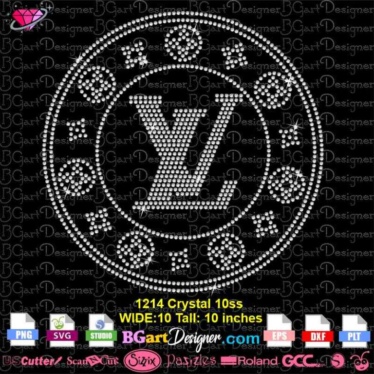 lllᐅ Louis Vuitton Big circle Rhinestone SVG - bling cricut silhouette ...