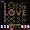 love heart three lines rhinestone svg cricut silhouette, love bling digital rhinestone template download