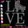 Love Roller Skates rhinestone svg, Roller Skates bling download cricut silhouette, skate rhinestone svg download