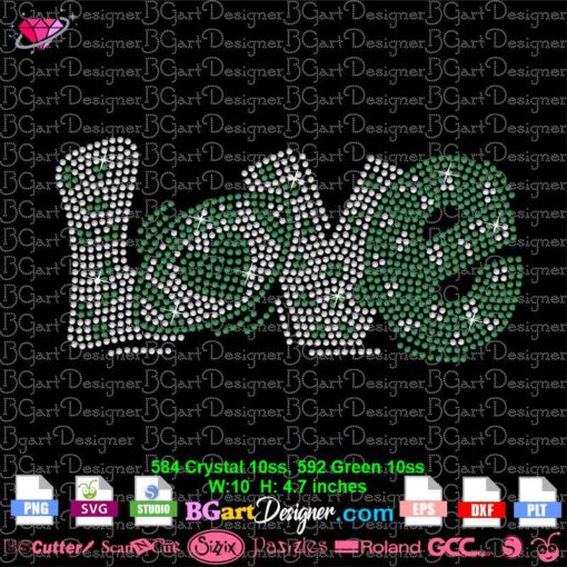 love football heart ball rhinestone svg, love football rhinestone template cricut, football bling rhinestone svg