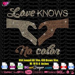 Love Has NO Color rhinestone svg - Equality Bling cricut silhouette- #LOVEWINS bling template - Love Trumps Hate cuttable file