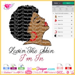 lovin skin woman face layered svg cricut silhouette, afro girl svg sublimation download