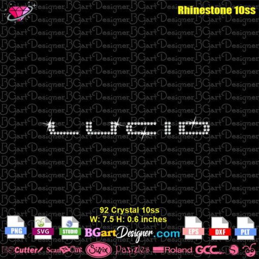 lucid motors rhinestone svg, lucid car logo bling rhinestone transfer