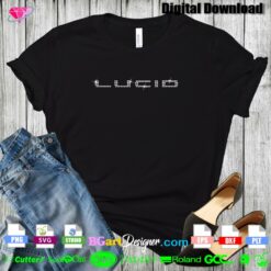 lucid motors logo rhinestone transfer shirt svg