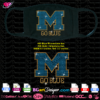 Michigan go blue rhinestone svg cricut silhouette, download michigan wolverine university bling dxf plt eps files