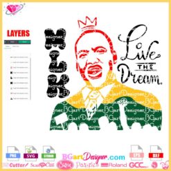 Martin Luther king silhouette svg, mlk day vector layered vinyl, martin luther king live the dream svg cricut download
