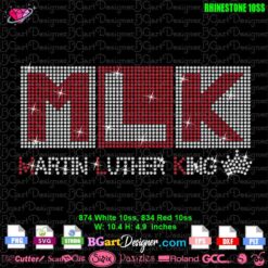 MLK martin luther king crown digital rhinestone template svg cricut silhouette, I have a dream bling rhinestone cut file