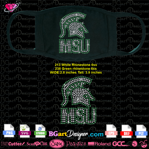 msu spartans rhinestone svg cricut silhouette, michigan state spartans bling download