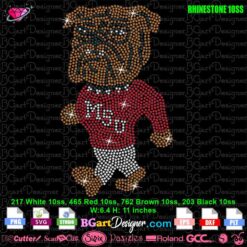 miss state bulldog msu mascot rhinestone svg, Mississippi State Mascot Logo bling rhinestone template