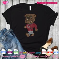 Mississippi State Mascot bling rhinestone transfer shirt, Mississippi State bulldog Mascot face rhinestone svg cricut