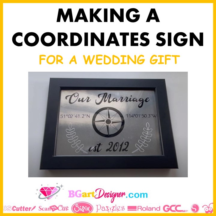 Making a coordinates sign-for a wedding gift