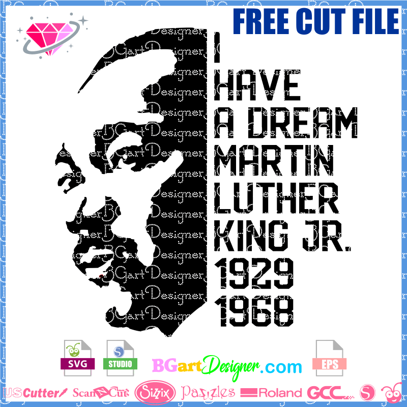 Jr Day SVG Eps Vinyl Vector Martin Luther King Png Silhouette Martin Luther King Jr SVG Black History Month SVG Cricut