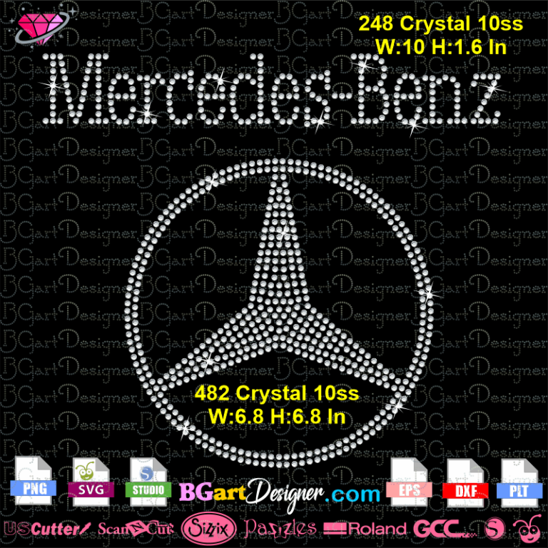 Lll Mercedes Benz Logo Rhinestone Svg Bling Cuttable Cricut Svg File