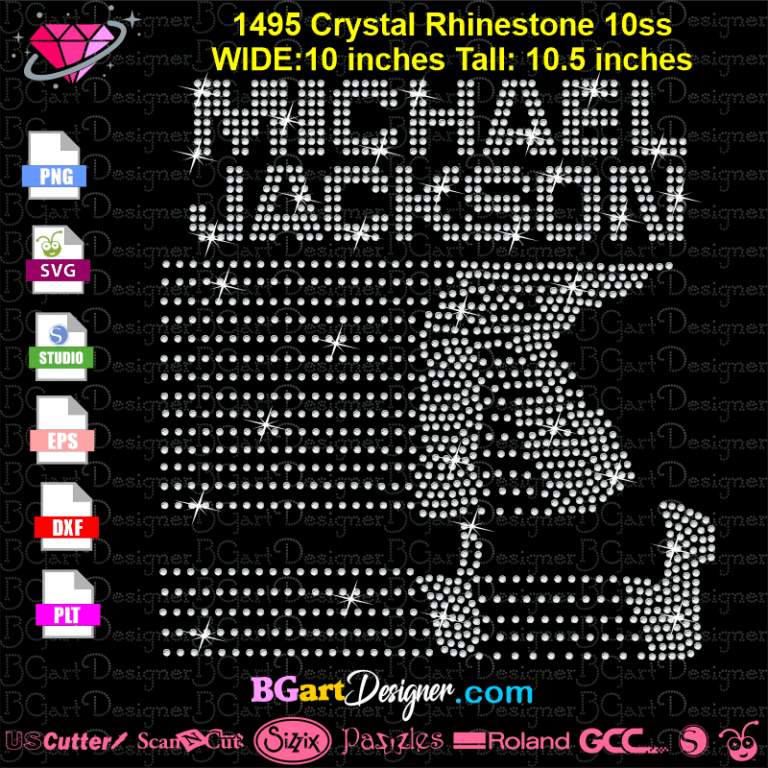 lllᐅ Michael Jackson Rhinestone SVG - bling silhouette cricut