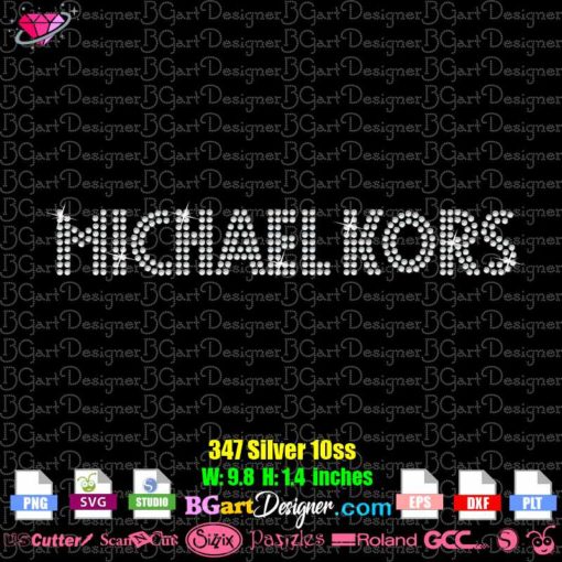 michael kors small logo rhinestone svg cricut silhouette