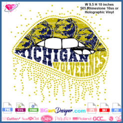 Michigan Wolverines dripping lips svg cricut silhouette, south alabama university mascot svg, Sexy lips football ncaa teams svg download