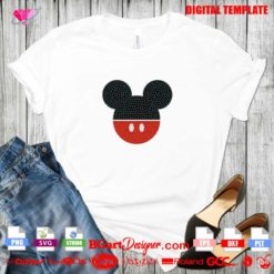 Mickey face iron on bling transfer shirt, mickey face layered svg sublimation cut file