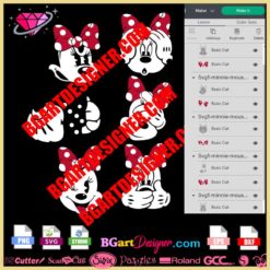 minnie mouse fae expression svg, Winking Minnie Mouse Svg, minnie mouse face black and white svg file for cricut silhouette disney cut files