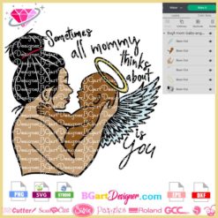 mother angel baby svg, mom baby wings svg, all mommy thinks about is you svg
