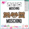 moschino logo funny face 3 bears svg cricut silhouette