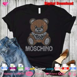 moschino bear body bling transfer iron on