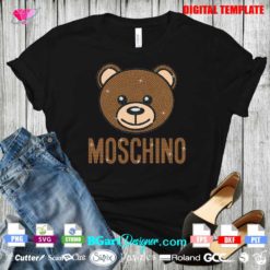 moschino bear face bling transfer iron on
