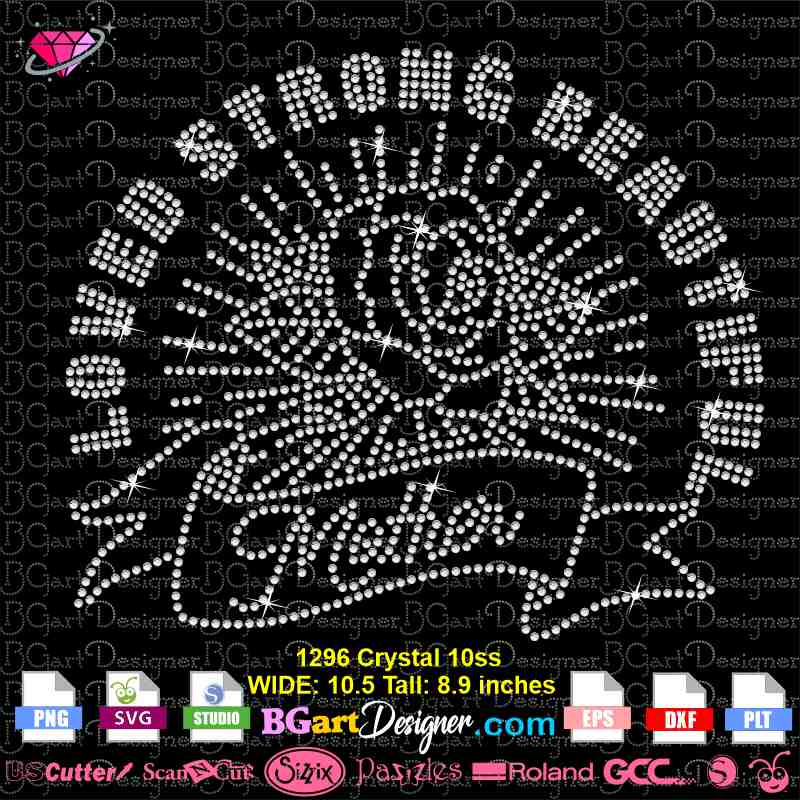 loved strong beautiful mother rose rhinestone svg cricut silhouette, mother rose digital rhinestone template svg