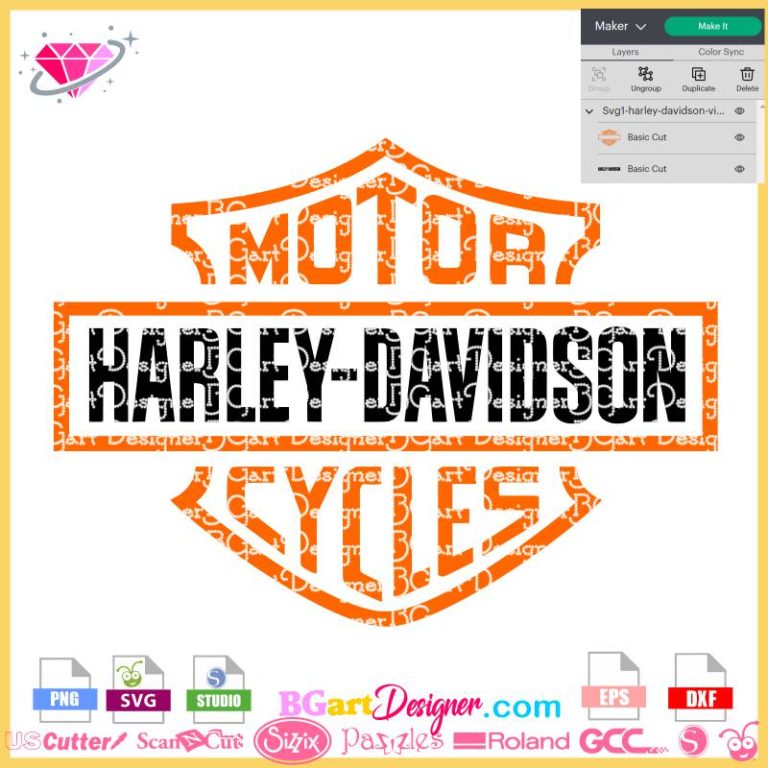 lllᐅ Motor Harley Logo Vector SVG - sublimation Cricut silhouette