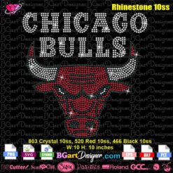 NBA Chicago bulls rhinestone svg cricut