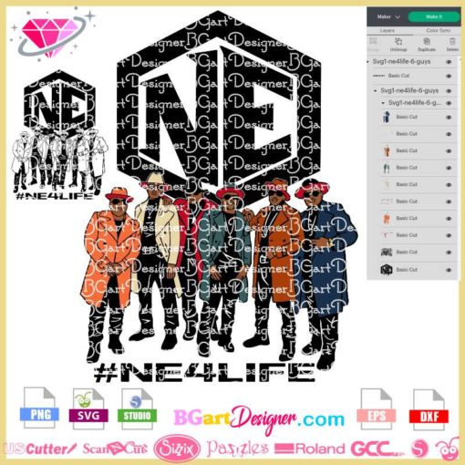 New edition logo #ne4life 6 guys svg, New edition artist silhouette svg cricut silhouette