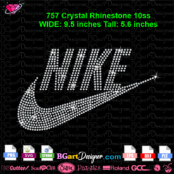 Nike logo rhinestone vg cricut silhouette instant download