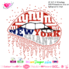 New york giants dripping lips svg, ny giants sexy lips svg, rhinestone template, cricut vector file, silhouette cameo