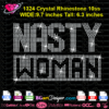 nasty woman digital rhinestone template svg cricut silhouette, nasty women bling file, nasty instant download bling file