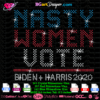 nasty women vote rhinestone template svg cricut silhouette, nasty women bling file, nasty instant download bling file