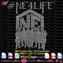 New edition logo #ne4life rhinestone svg, New edition artist bling silhouette svg cricut silhouette