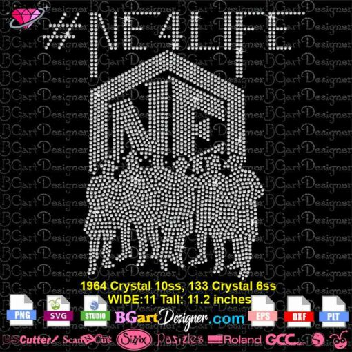 New edition logo #ne4life rhinestone svg, New edition artist bling silhouette svg cricut silhouette