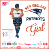 Fan girl New England Patriots svg cricut silhouette, nfl football team, afro woman
