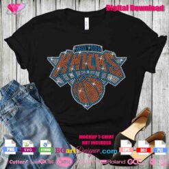 New York Knicks Basketball Logo Rhinestone SVG Template for Cutting Machines – Digital Download