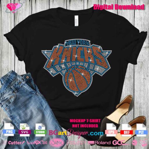 New York Knicks Basketball Logo Rhinestone SVG Template for Cutting Machines – Digital Download