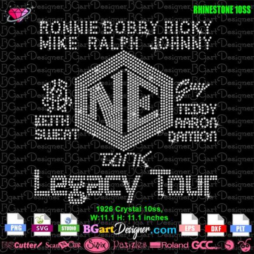 new edition legacy tour rhinestone svg template, keith sweat rhinestone svg, guy teddy aaron damion rhinestone svg