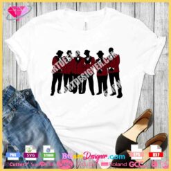 new edition guys outline svg cricut silhouette, new edition black singer group suit hats red jackets svg
