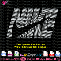 Nike Swoosh centered center logo rhinestone svg download cricut silhouette