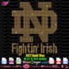 Notre Dame Fighting Irish rhinestone bling template svg, notre dame logo svg download, notre dame bling cuttable file cricut silhouette