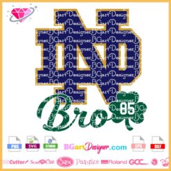 notre dame football family bundle svg, notre dame irish logo svg, ncaa irish svg file