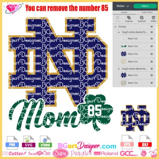 notre dame football mom svg, notre dame irish logo svg, ncaa irish svg file