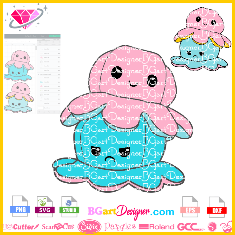 Download lllᐅReversible Octopus Plush SVG - bestseller vinyl file ...