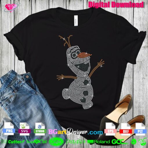 Olaf rhinestone template svg cricut, frozen rhinestone svg