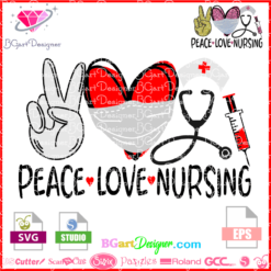 Download Lllá…peace Love Nursing Svg Cut File Cricut Silhouette Sport