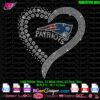 Patriots rhinestone template featuring a sparkling heart design. This digital download includes a detailed rhinestone 10SS pattern with the Patriots logo in blue, red, and white. Ideal for use with Cricut, Silhouette, and other cutting machines. Includes SVG, EPS, and DXF formats for seamless crafting projects. Perfect for fans and DIY rhinestone enthusiasts.