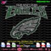 Philadelphia eagles rhinestone template svg, eagles football rhinestone svg